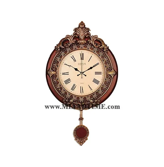 ساعت دیواری چوبی پاندول دار لوتوس KW-901 قیمت ساعت دیواری چوبی پاندول دار
